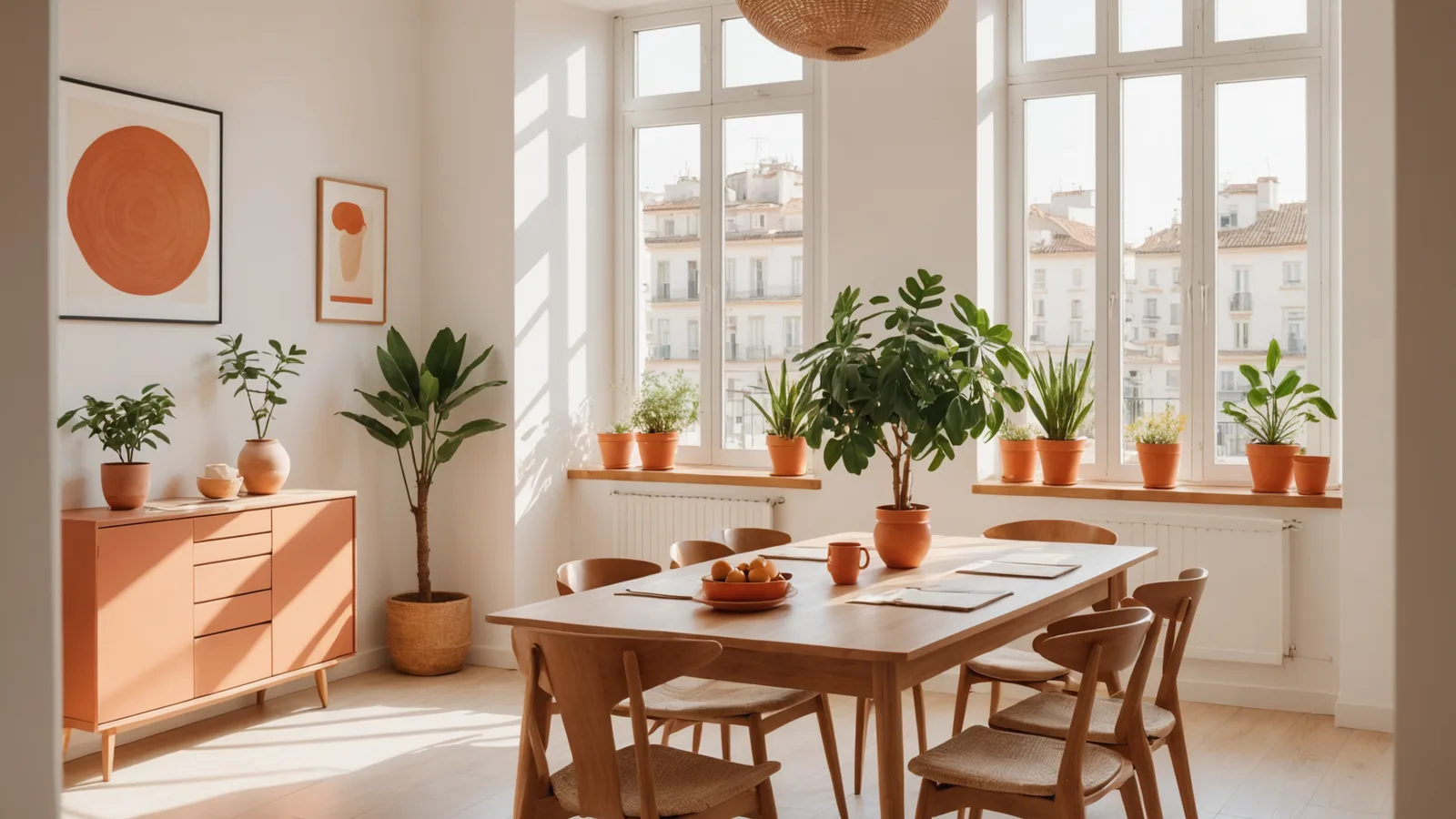 Interior moderno de apartamento espanol con luz calida